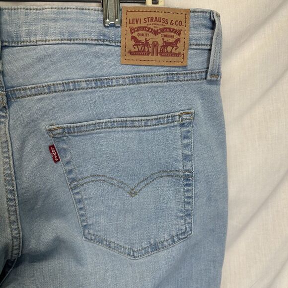 Levis 726 Jeans Women Size 33 Flared Bell Bottoms Stretch‎ Blue Denim Distressed - Picture 6 of 13